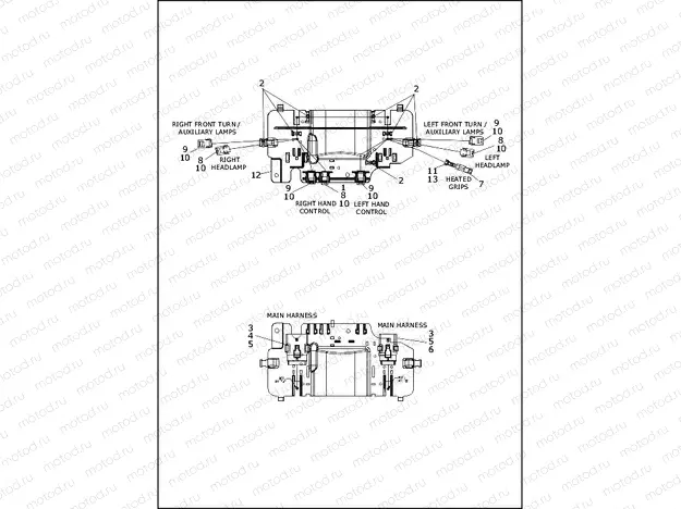 WIRING HARNESS, FAIRING - FLHTCUTG - HDI EXCEPT JAPAN (1 OF 2)