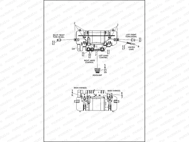 WIRING HARNESS, FAIRING - FLHTP (1 OF 2)