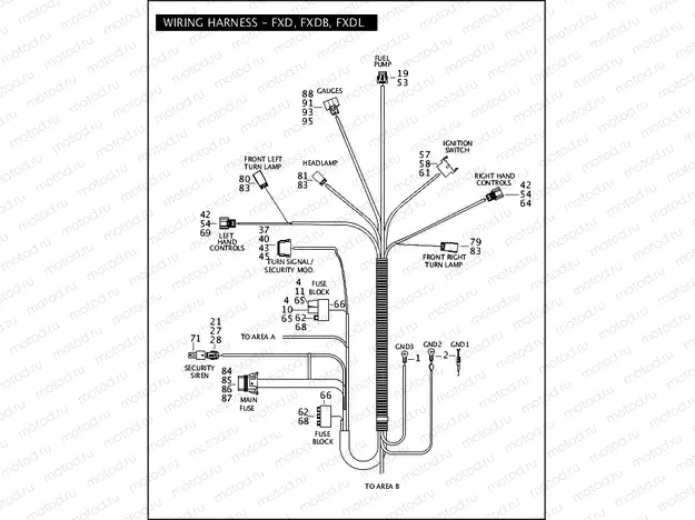 WIRING HARNESS - FXD, FXDB, FXDL (1 of 2)