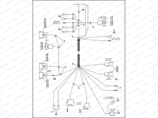 WIRING HARNESS, INTERCONNECT - 1994 FLHT (1 OF 2)