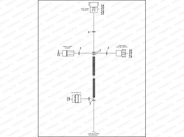 WIRING HARNESS, INTERCONNECT - 1994 FLHTP WINDSHIELD MODELS (2 OF 2)