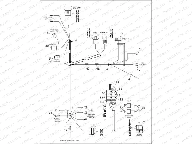 WIRING HARNESS, INTERCONNECT - FLHT - 1995 (2 OF 2)