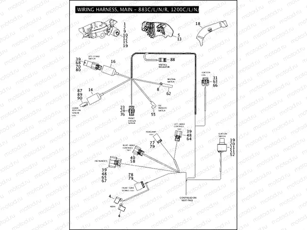 WIRING HARNESS, MAIN - 883C/L/N/R, 1200C/L/N/X (1 OF 2)