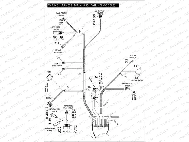 WIRING HARNESS, MAIN, ABS (FAIRING MODELS) (5 OF 6)