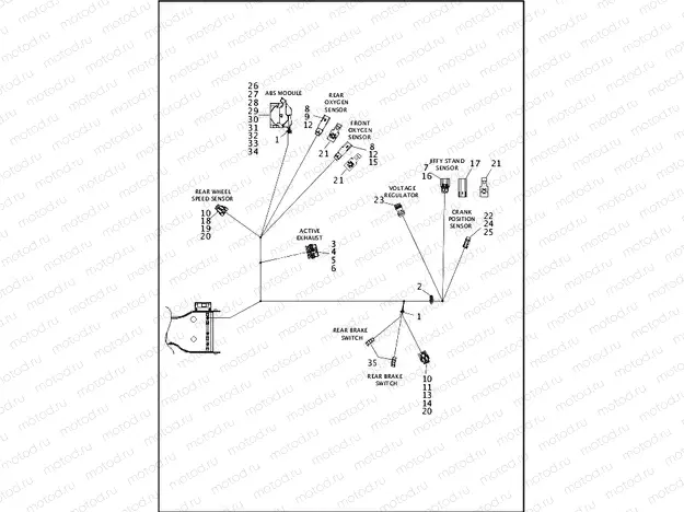 WIRING HARNESS, MAIN, ABS (FAIRING MODELS) - FLHX AND FLHXS (7 OF 8)