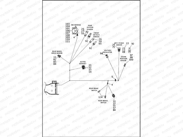 WIRING HARNESS, MAIN, ABS (FAIRING MODELS) - FLHX & FLHXS (7 OF 8)