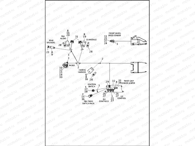 WIRING HARNESS, MAIN, ABS (FAIRING MODELS)-FLTRX AND FLTRXS (2 OF 8)