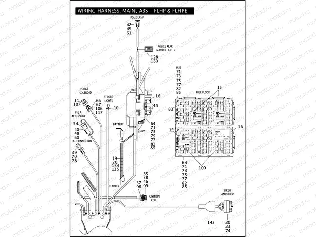 WIRING HARNESS, MAIN, ABS - FLHP & FLHPE (3 OF 5)