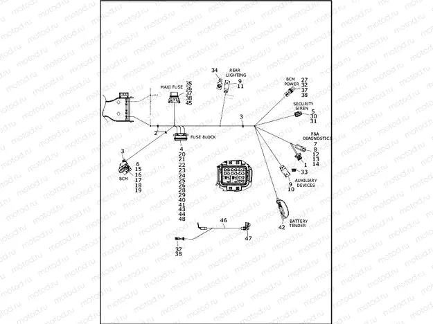 WIRING HARNESS, MAIN, ABS - FLHTK AND FLHTKL (10 OF 10)
