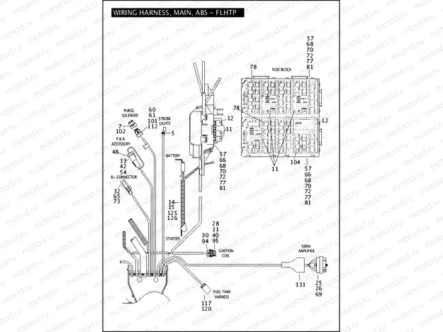 WIRING HARNESS, MAIN, ABS - FLHTP (3 OF 5)