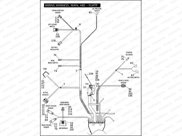 WIRING HARNESS, MAIN, ABS - FLHTP (5 OF 5)