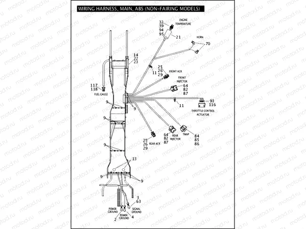 WIRING HARNESS, MAIN, ABS (NON-FAIRING MODELS) (2 OF 5)