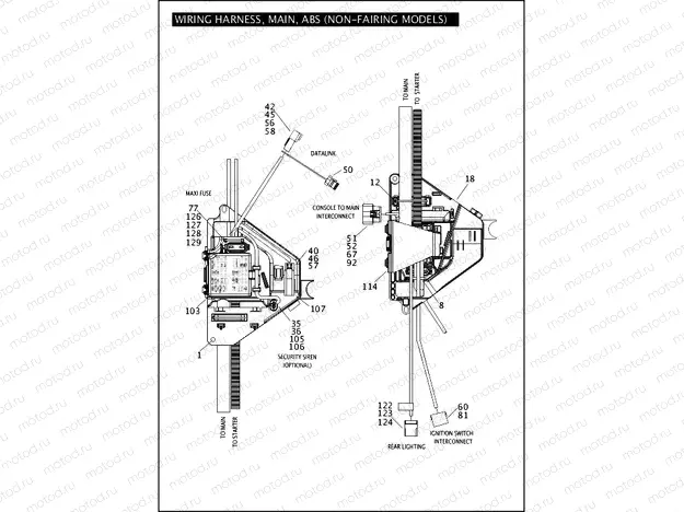 WIRING HARNESS, MAIN, ABS (NON-FAIRING MODELS) (4 OF 5)