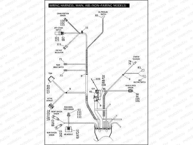 WIRING HARNESS, MAIN, ABS (NON-FAIRING MODELS) (5 OF 5)