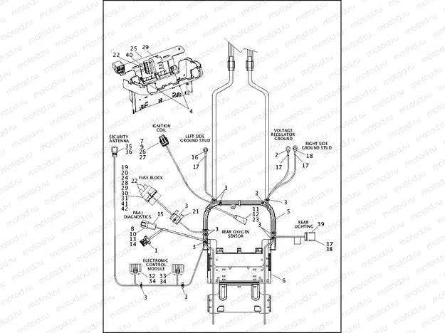 WIRING HARNESS, MAIN, ABS - TWIN CAM 103â¢ - FXST, FLSTC, FLSTF, FLSTN & FLSTFB (3 OF 5)