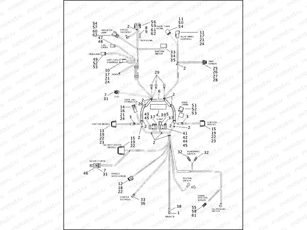WIRING HARNESS, MAIN - CARBURETED (2 OF 2)