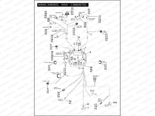 WIRING HARNESS, MAIN - CARBURETED