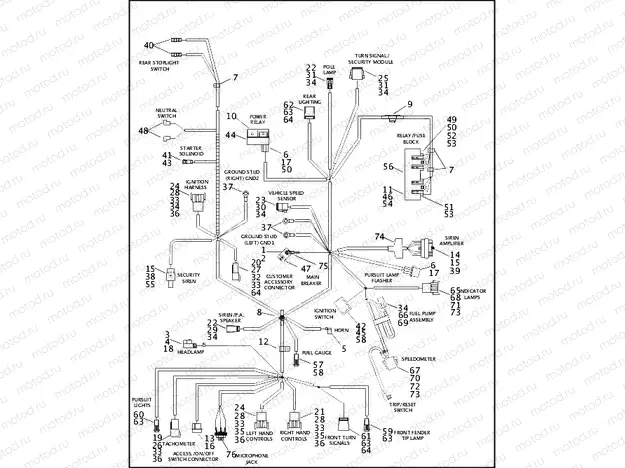 WIRING HARNESS, MAIN - FLHPI & FLHPEI (1 OF 2)