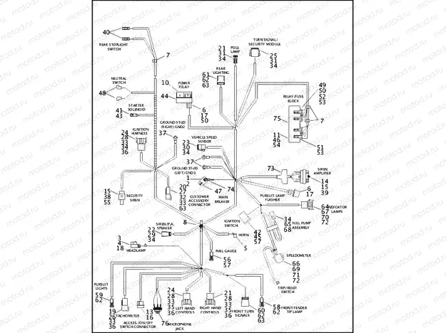 WIRING HARNESS, MAIN - FLHPI & FLHPEI (2 OF 2)