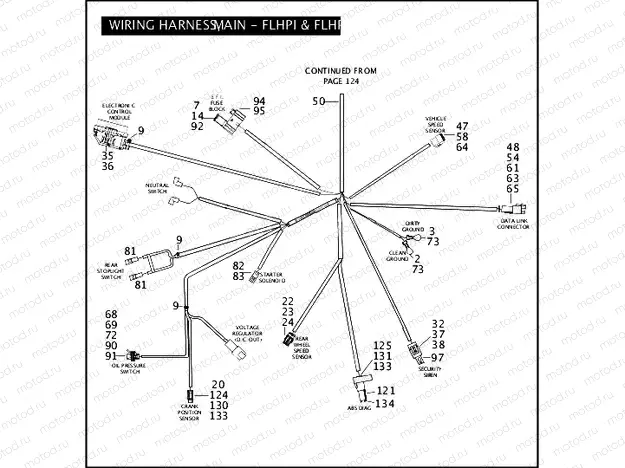 WIRING HARNESS, MAIN - FLHPI & FLHPEI (CONTINUED)