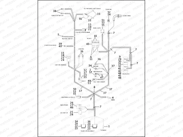 WIRING HARNESS, MAIN - FLHT (1 OF 2)