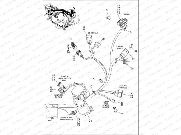 WIRING HARNESS, MAIN - FLHTK (2 OF 10)
