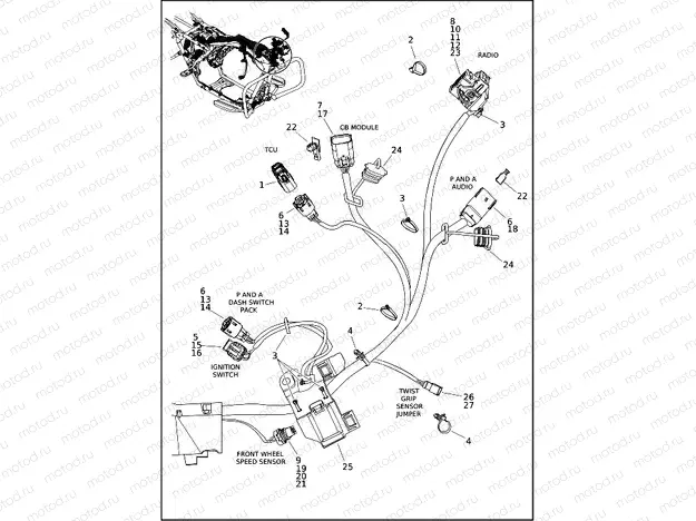 WIRING HARNESS, MAIN - FLHTK (2 OF 10)