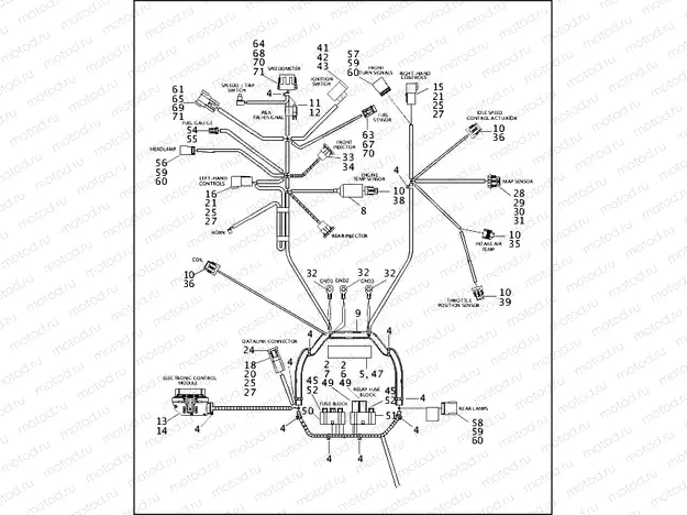 WIRING HARNESS, MAIN - FUEL INJECTED (1 OF 2)