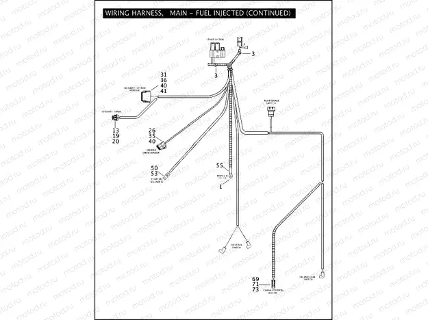 WIRING HARNESS, MAIN - FUEL INJECTED (CONTINUED)