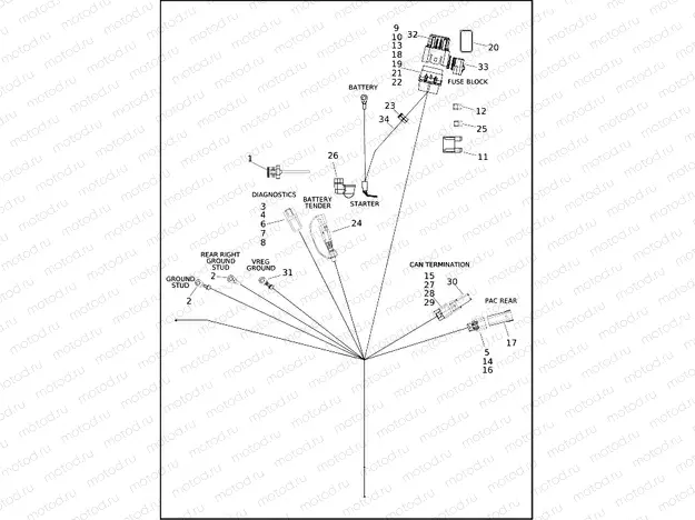 WIRING HARNESS, MAIN, NON-ABS (3 OF 4)