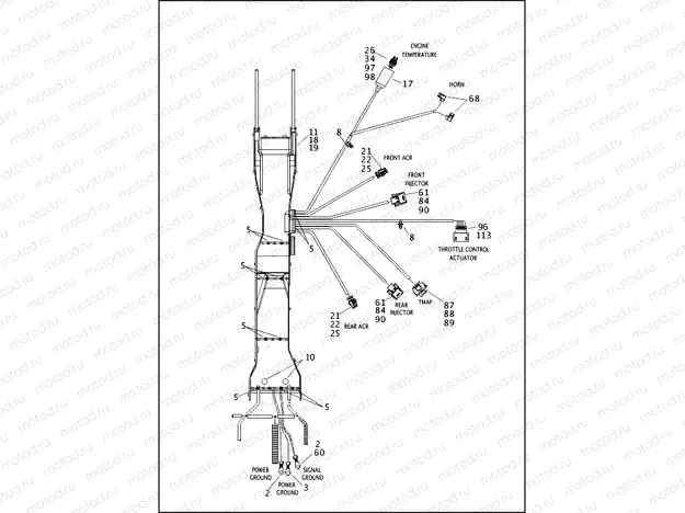 WIRING HARNESS, MAIN, NON-ABS (FAIRING MODELS) (2 OF 6)