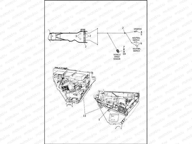 WIRING HARNESS, MAIN, NON-ABS - FLHR (6 OF 8)