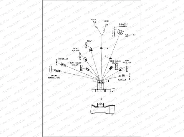 WIRING HARNESS, MAIN, NON-ABS - FLHT, FLHX (3 OF 8)