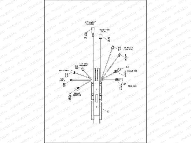 WIRING HARNESS, MAIN, NON-ABS - FLSTC, FLSTF, FLSTN & FLSTFB (1 OF 6)