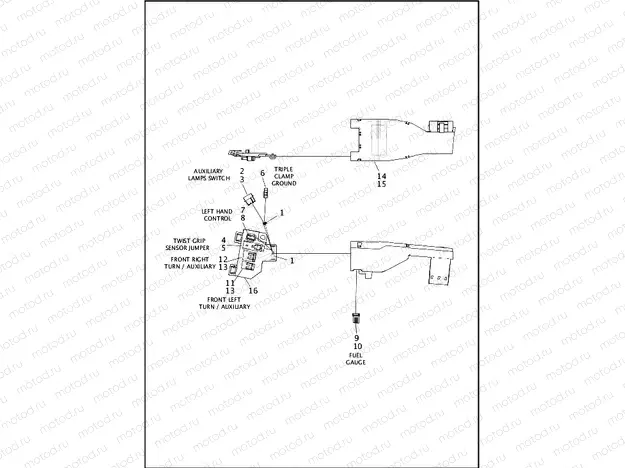 WIRING HARNESS, MAIN, NON-ABS (NON-FAIRING MODELS) (1 OF 8)