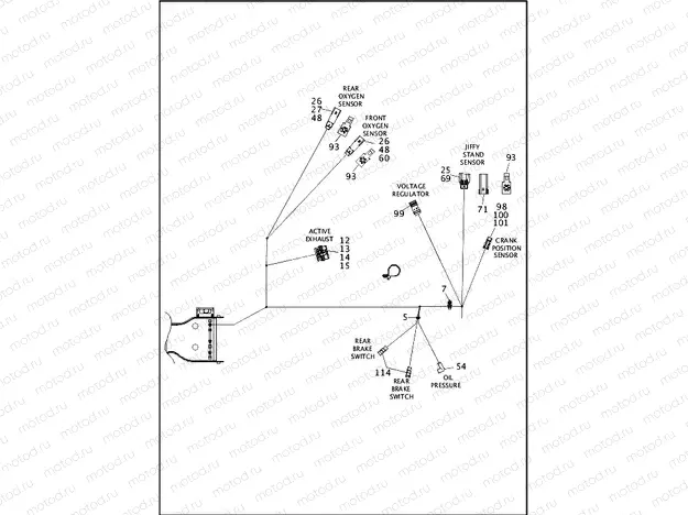 WIRING HARNESS, MAIN, NON-ABS (NON-FAIRING MODELS) (7 OF 8)