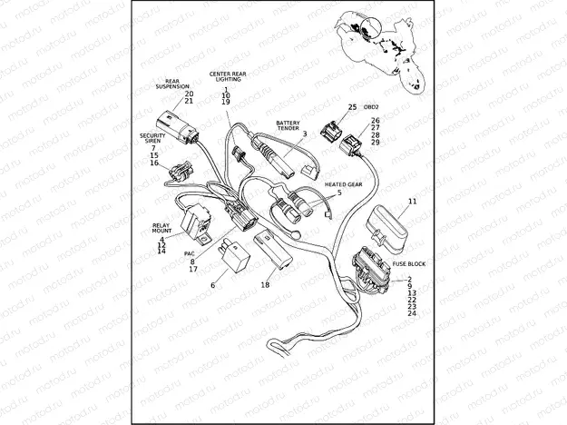 WIRING HARNESS, MAIN RA1250S (2 OF 7)
