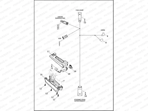 WIRING HARNESS, UNDER STEERING HEAD
