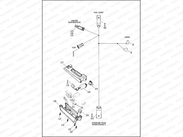 WIRING HARNESS, UNDER STEERING HEAD