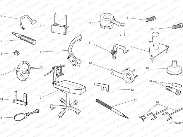 WORKSHOP SERVICE TOOLS, ENGINE [MOD:M 1200]
