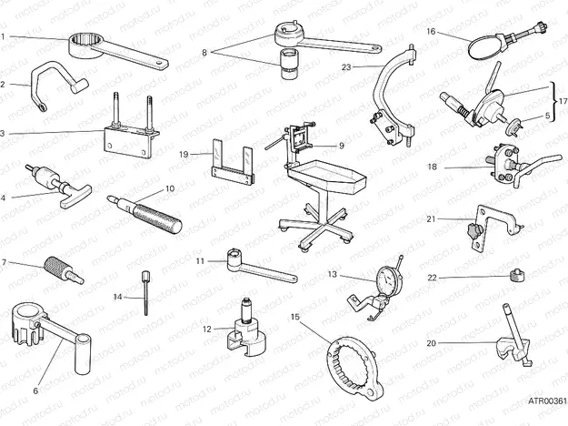 WORKSHOP SERVICE TOOLS, ENGINE [MOD:SCR800CR]